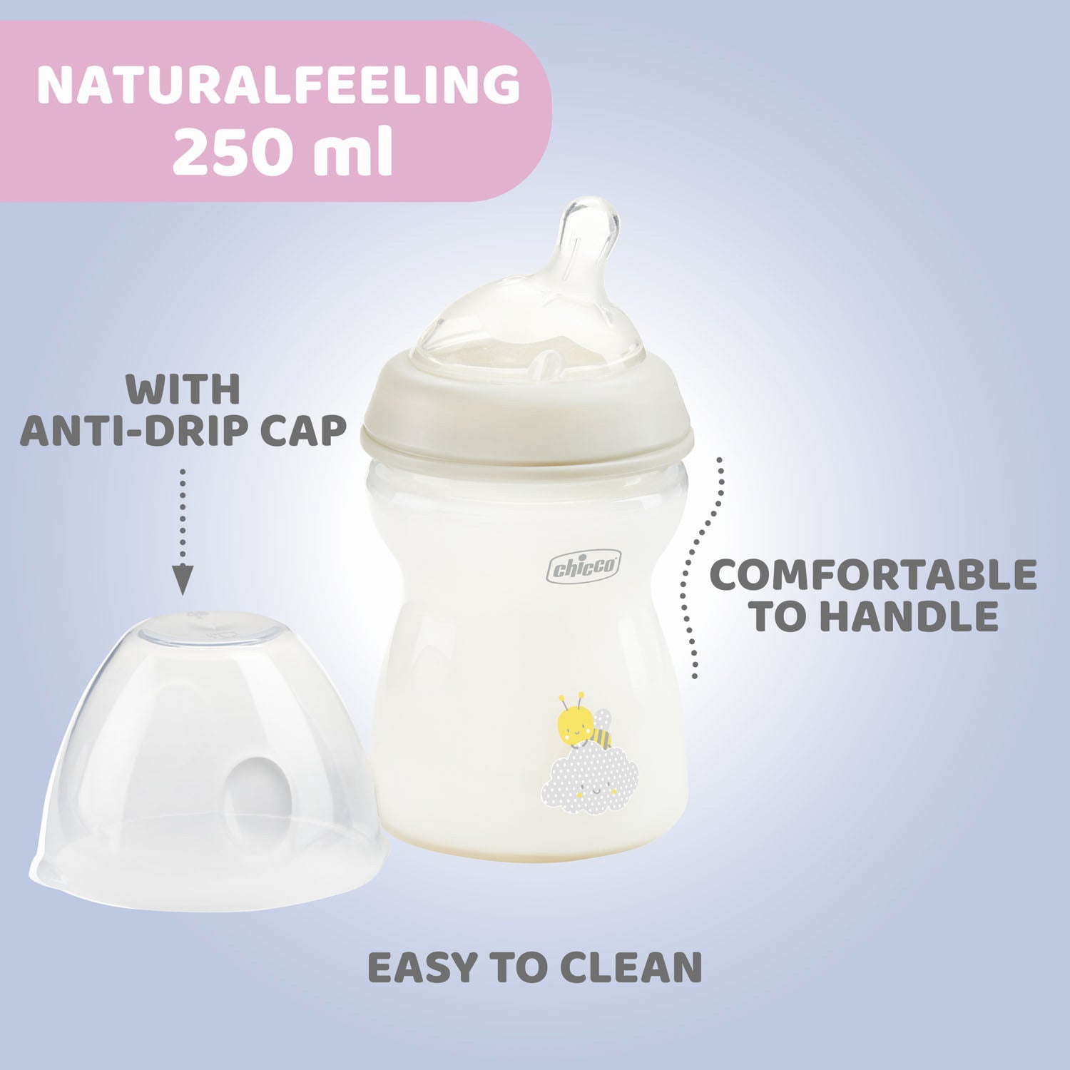 Biberon Chicco Natural Feeling PP, 250ml, unisex, tetina - Default Title (1) [ps:68bf6f8e-bf73-4696-b40e-bd07b109e1c3]