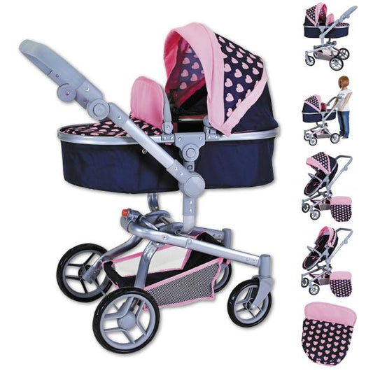Cărucior Landou Papusi Knorr Toys Boonk, Pink Hearts - Default Title (1) [ps:005d7d92-3209-4111-8d9f-d3ee283b8793]