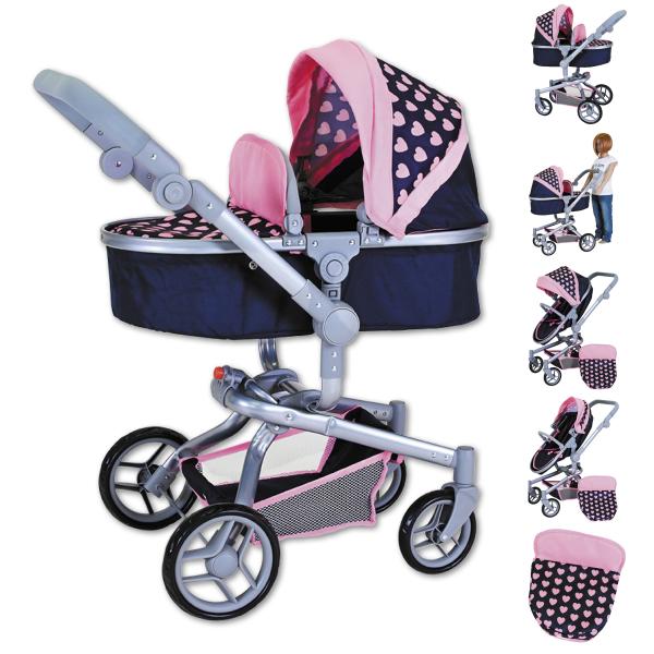 Cărucior Landou Papusi Knorr Toys Boonk, Pink Hearts - Default Title (1) [ps:005d7d92-3209-4111-8d9f-d3ee283b8793]