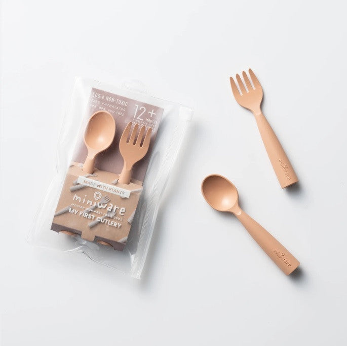 Set de tacamuri bebelusi Miniware My First Cutlery, 100% - Toffee [ps:d20657b9-0f36-45a8-a9ca-1fa644e5e0e3]