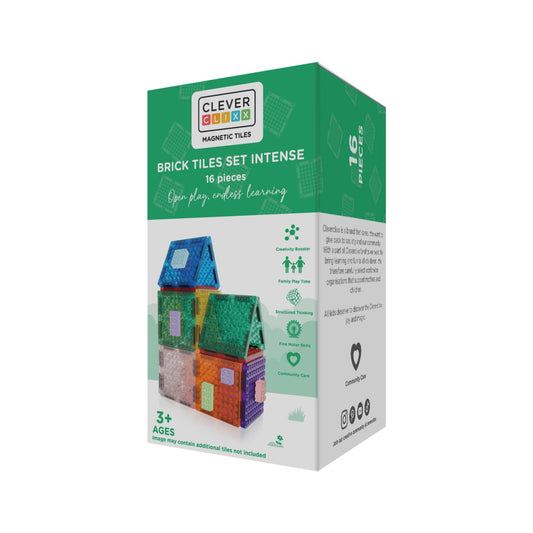 Set magnetic de construit Brick Tiles 16 piese, Cleverclixx - Imagine 1 [ps:38961ff9-888d-42f6-b919-7526e318c2eb]