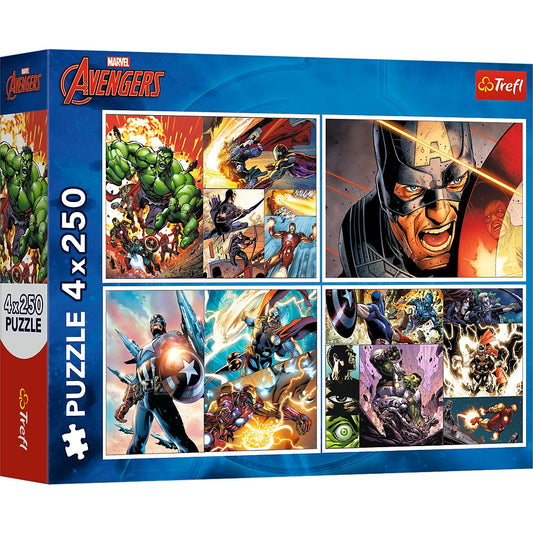 PUZZLE TREFL 4X250 AVENGERS MARVEL ZILE EROICE - Imagine 1 [ps:502f7c3d-d178-4823-8fbe-5315404acc98]