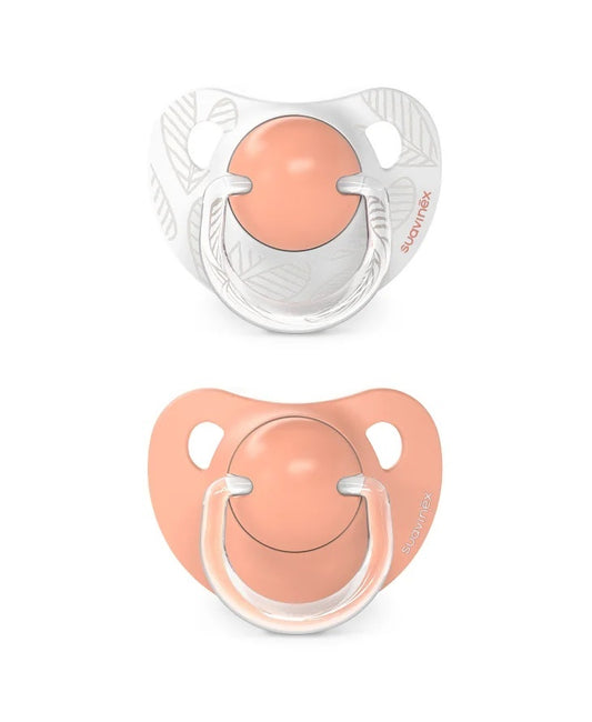 Suzetă anatomică din silicon, 2 buc 6-18 luni piersică - Imagine 1