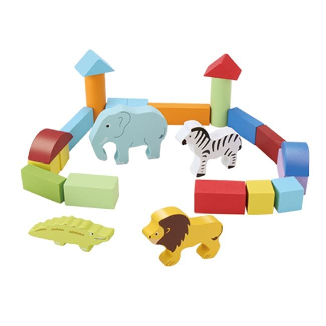 Set Caramizi din Lemn & Figurine Animale Jumbo - 29 piese - Default Title (1) [ps:0c69c918-a7ee-49bf-972f-5d7fc03e4d41]