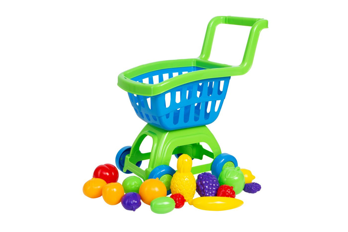 Cărucior Cumpărături cu Fructe Viva Toys - Albastru Verde - Albastru Verdeciu (1) [ps:69212b1a-9fad-4835-abdd-3d8a59a3d196]