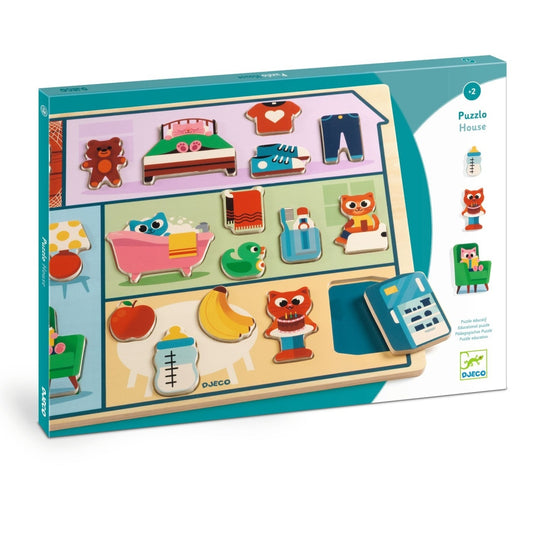 Puzzle din lemn Acasa, Djeco - Imagine 1 [ps:77e2aa87-1f47-4270-8465-d20b8d0b0078]