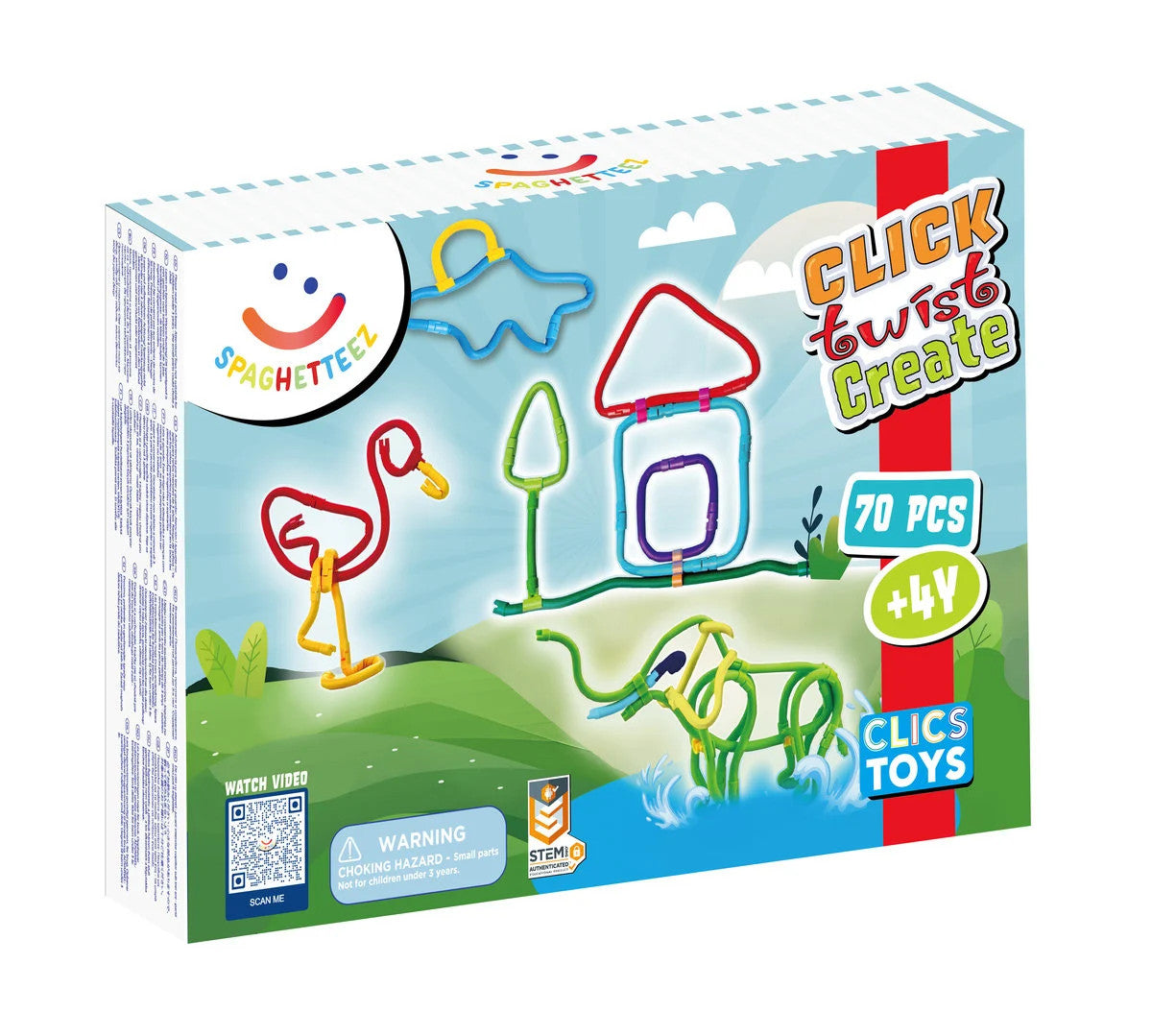 Set de construit cu magnet Spaghetteez 70 piese Clicstoys - Imagine 1 [ps:ef46d0a1-8866-494d-b7c9-4e2d1544539c]