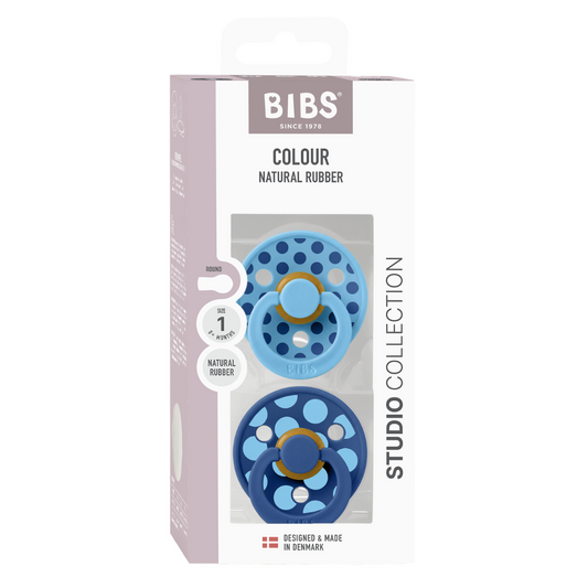 Set 2 Suzete BIBS Colour Studio Polka Dots 0 luni+ | Breeze - Breeze/Cornflower (1) [ps:a265d273-cd87-4141-bbee-8ab553b888b9]