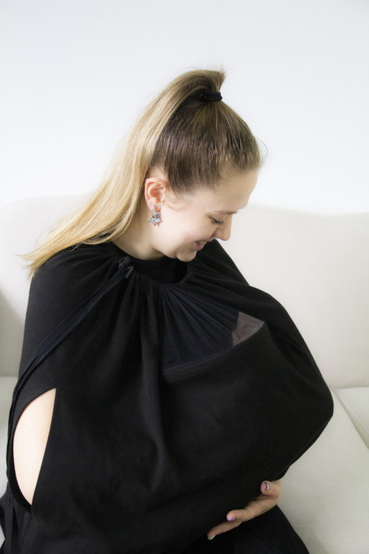 Sal pentru alaptare cu fereastra din tul BabyJem - Negru [ps:fe2b0b26-93ae-4e38-bb1c-a5a55dacc54c]