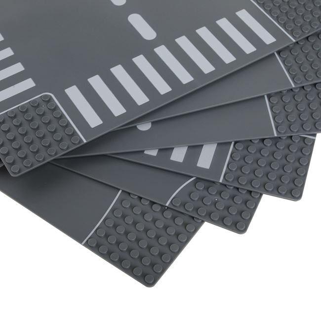 Set 6 Placi Sosea pentru Cărămizi Construcție Jumbo - Gri Alb (1) [ps:316bea35-018f-4334-afda-3dbe443e6efd]