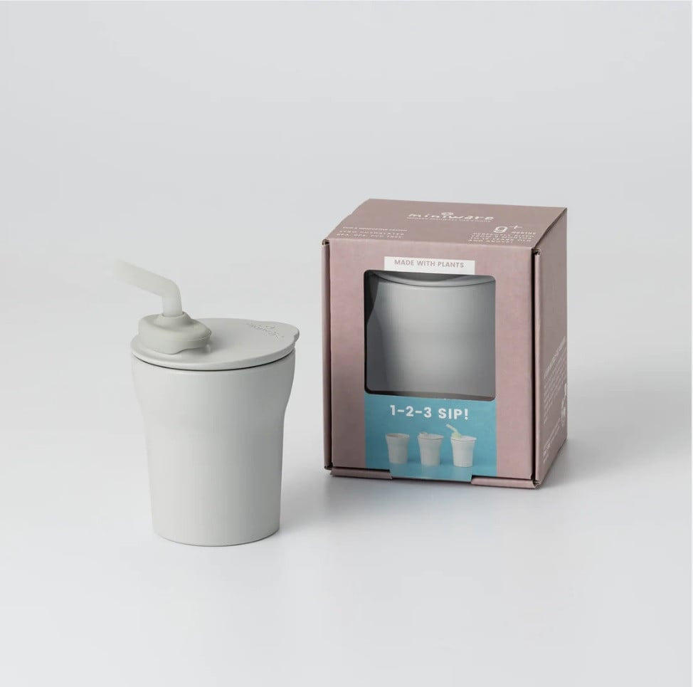 Pahar cu capac si pai antrenament bebelusi Miniware - Gri [ps:6aed5c0b-e551-48ed-abac-5a68837168c3]