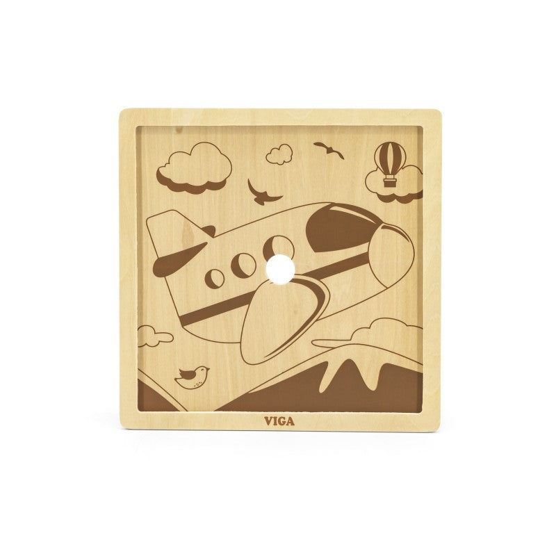 Puzzle din 9 piese mari - avion [ps:70a80e8f-eaf7-4406-9761-0c27b16b2d38]