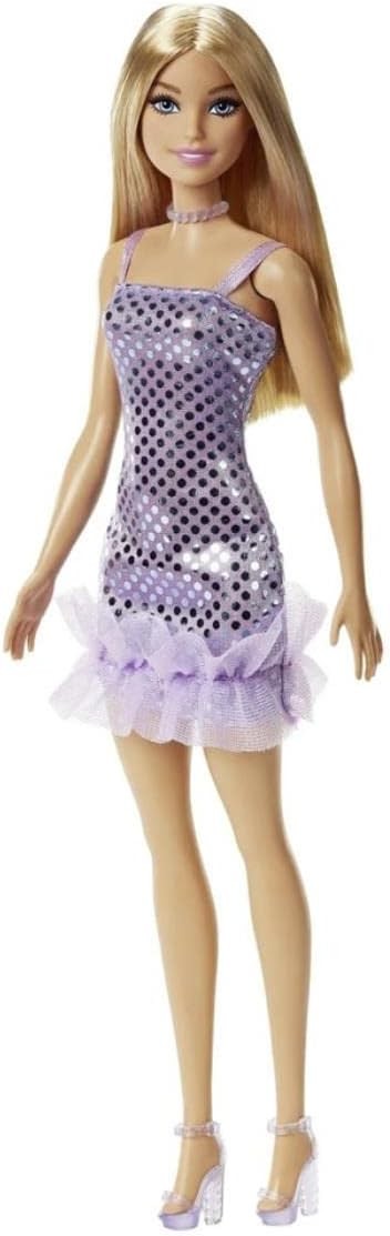 PAPUSA BARBIE TINUTE STRALUCITOARE BLONDA CU ROCHITA MOV - Imagine 1 [ps:91682e13-f260-4a62-a4ad-6778383ce73b]