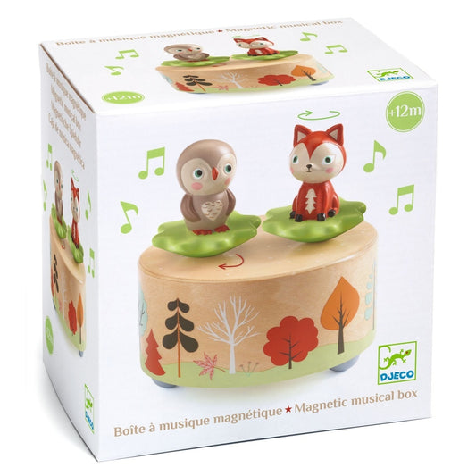 Cutie muzicala magnetica cu bufnita si vulpe, Djeco - Imagine 1 [ps:3310c2c7-95a0-46ea-901e-b4467fd82d80]