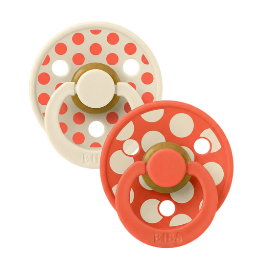 Set 2 Suzete BIBS Colour Studio Polka Dots, 0 luni+ - Ivory/Tango (1) [ps:d3ed78a7-eb63-4d84-98a1-048eeed74014]