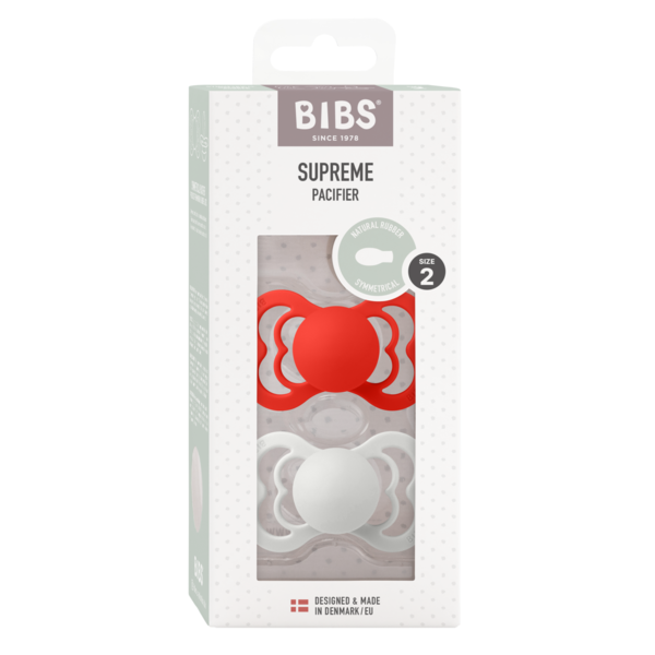 Set 2 Suzete BIBS Supreme Latex, 6 luni, Ivory/Sage - Candy Apple/Haze (1) [ps:6be49a7d-ad12-48ad-98a2-84a214dfefd2]