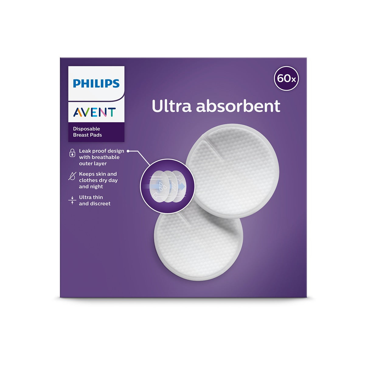 PHILIPS SCF2541/61, tampoane mamare, 60 buc - Imagine 1