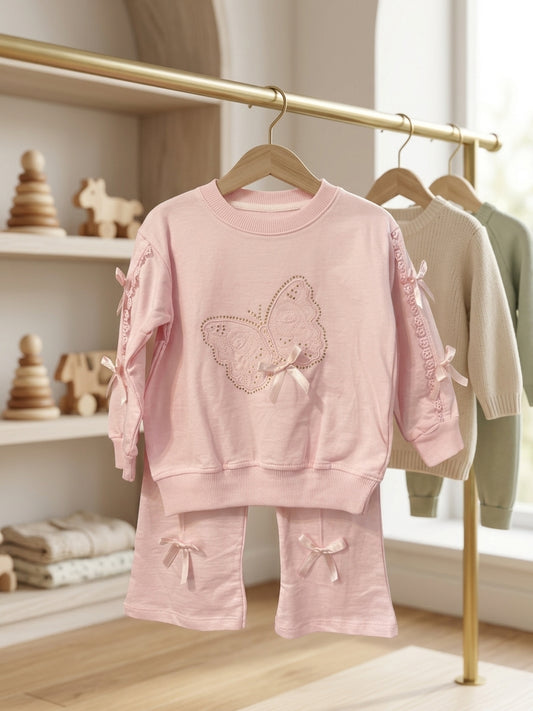 Set pantaloni si bluzita cu dantela si fundite Roz 2 ANI - Roz (1) [ps:0de60316-d78f-4af1-b3c6-7903f9f9cf5d]
