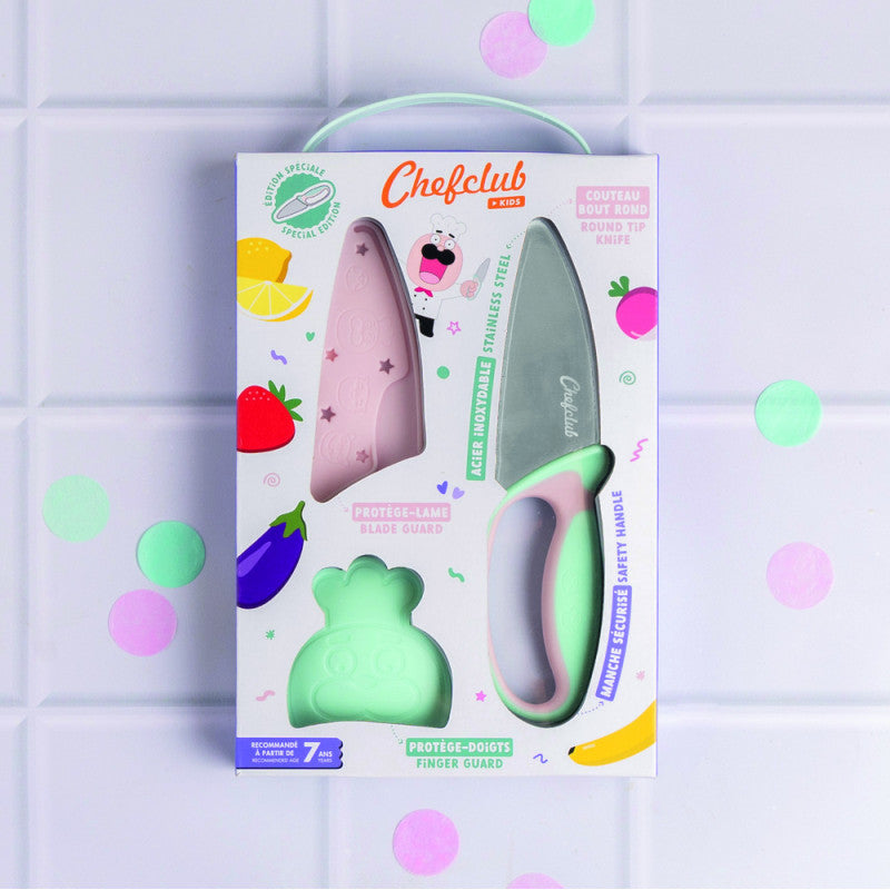 Kit cutit de Bucatar pentru Copii, Roz si Verde pastel, Chefclub Kids [ps:aa068ef9-d0d9-48b6-bfe6-7e76066a9cf7]