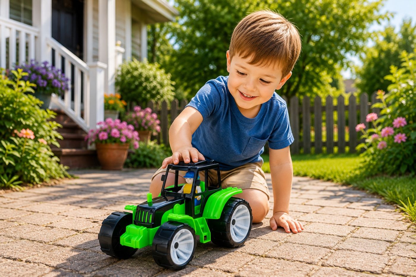 Tractor Bams VIVA TOYS Roșu - Jucărie - NEGRU VERDE (1) [ps:91284f77-5223-439a-93cc-fecf9b415be7]