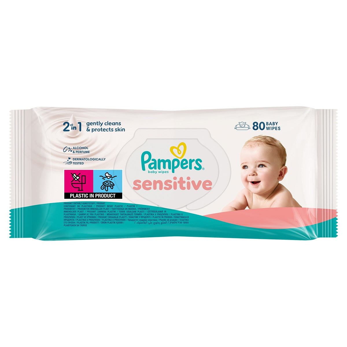 PAMPERS Sensitive, servetele umede, pentru copii, 80 buc - Imagine 1