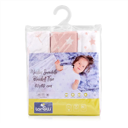 Set 3 Scutece Muselin Lorelli 80x80 cm, Mellow Rose Mix - Mellow Rose Mix (1) [ps:695376fd-dbc2-4b42-a74e-24dd187d5723]