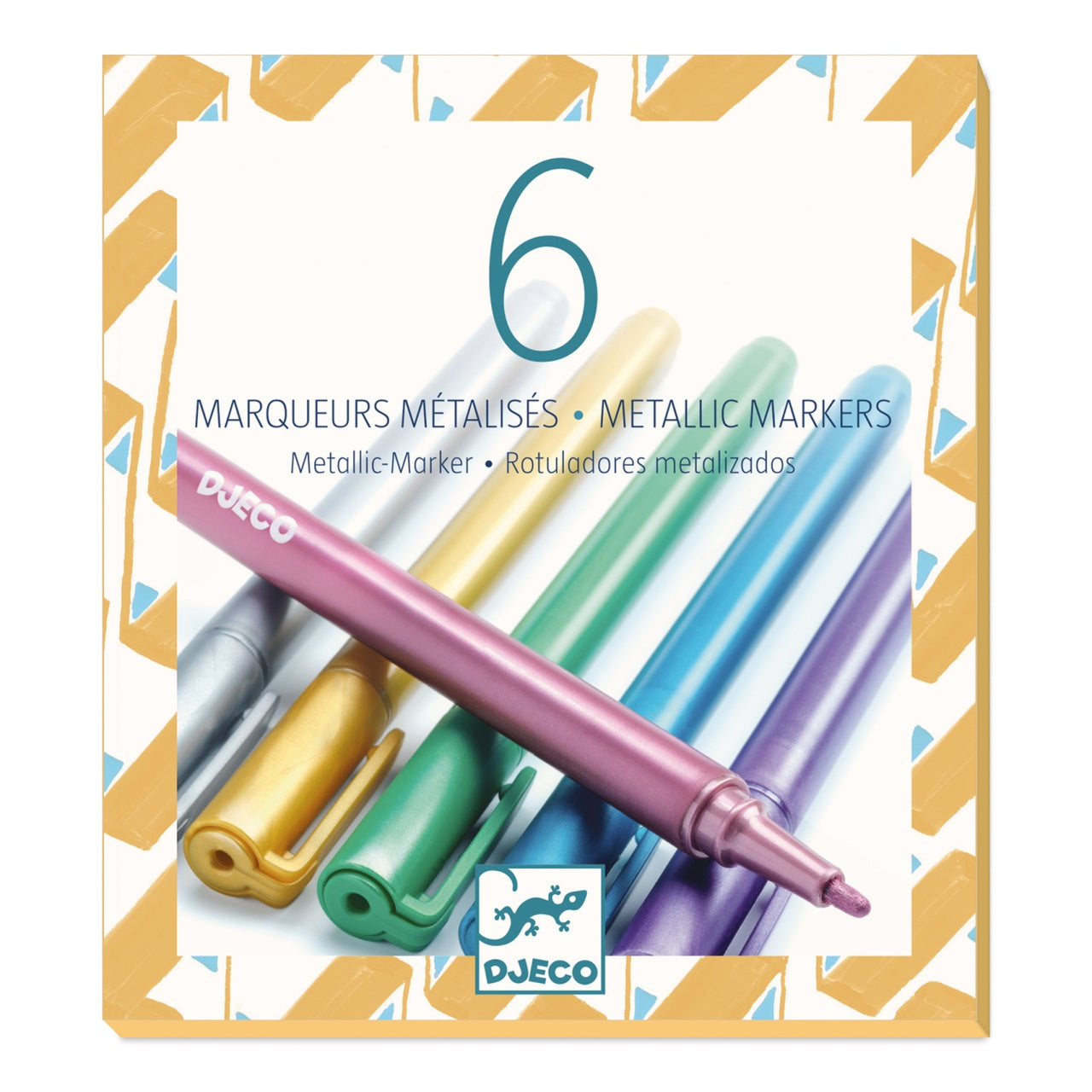 Set 6 markere metalice, Djeco - Imagine 1 [ps:b988c63b-db06-4e68-b3bc-565a092251ce]