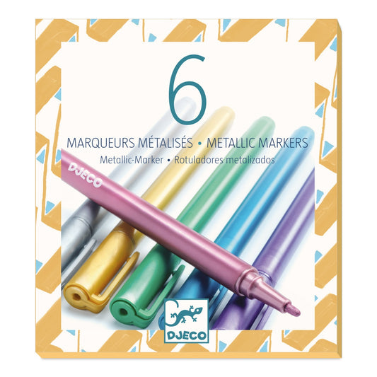 Set 6 markere metalice, Djeco - Imagine 1 [ps:b988c63b-db06-4e68-b3bc-565a092251ce]