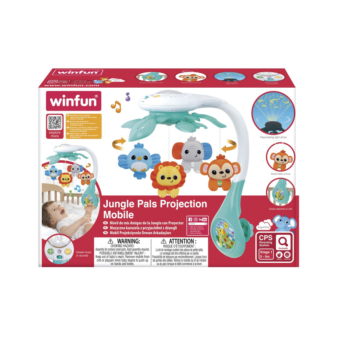 WINFUN PROIECTOR MOBIL ANIMALUTE DIN JUNGLA - Imagine 1