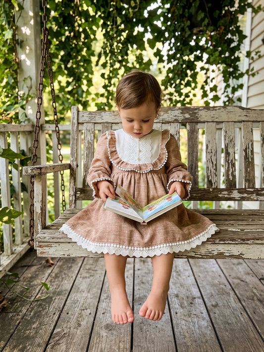 Rochie camel cu dantelă și volane Wondress 18-24 Luni INFANT - 18-24 Luni (1) [ps:b683961d-5dd2-45fa-ba64-0d383ca9eb10]