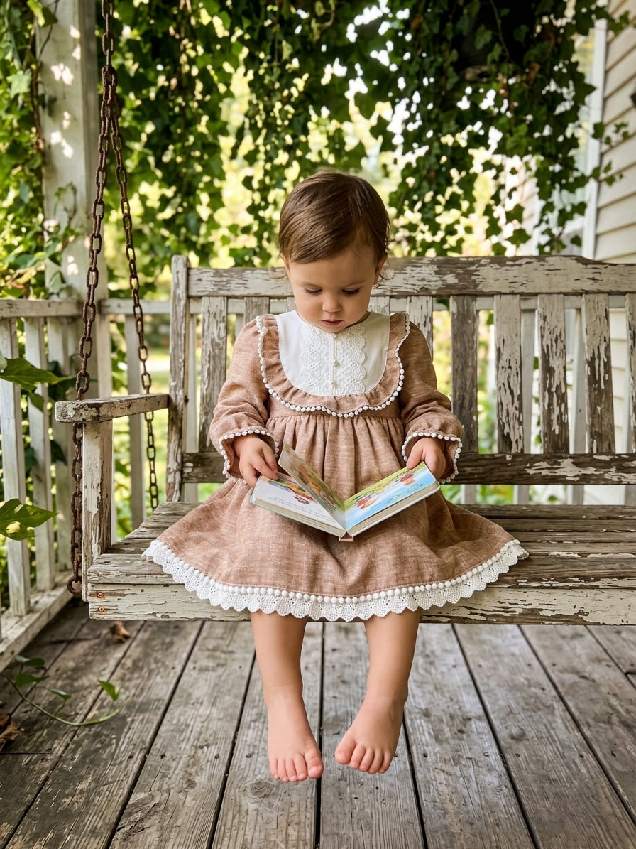 Rochie camel cu dantelă și volane Wondress 18-24 Luni INFANT - 18-24 Luni (1) [ps:b683961d-5dd2-45fa-ba64-0d383ca9eb10]