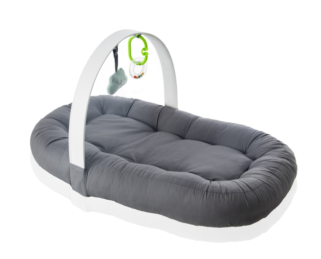 Babynest cu bara de jucarii, BabyJem, antracit - Imagine 1 [ps:203eafe6-e954-43e8-8373-2ae64f683f63]