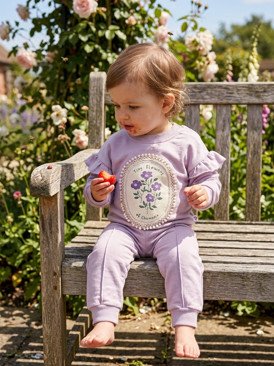 Set bluză și pantaloni cu flori brodate și volane 6-9 - 6-9 Luni (1) [ps:7dc71ab7-1871-459a-8e8d-b815f02c6536]