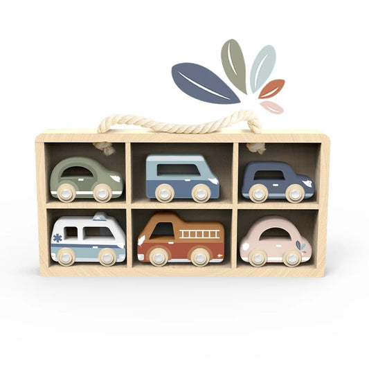 Set de 6 masinute din lemn, Speedy Monkey - Imagine 1 [ps:3f5971b7-5b4b-4075-9a84-2d8c64e4680f]
