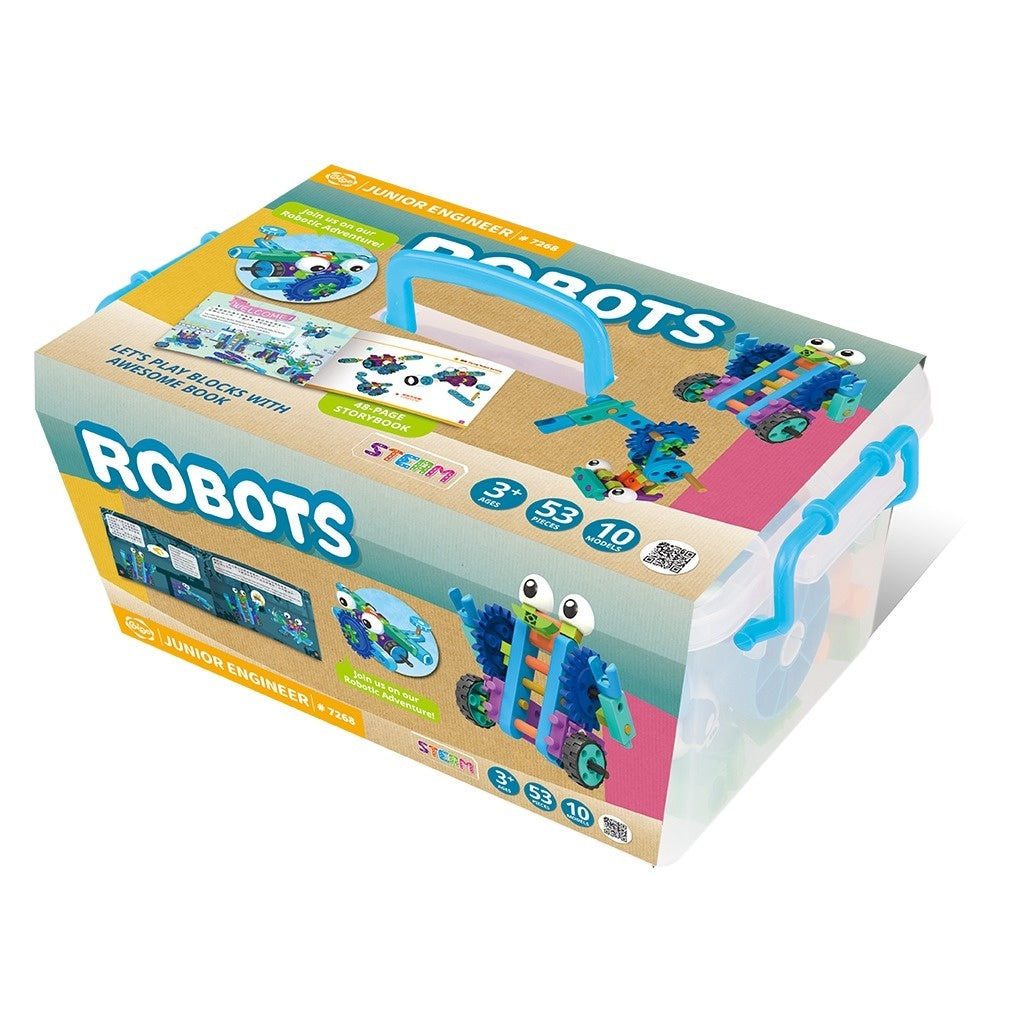 Kit STEM de construit roboti, Genius Toy Gigo Toys - Imagine 1 [ps:c3b53490-f756-4639-b90f-4c34fd6a843c]