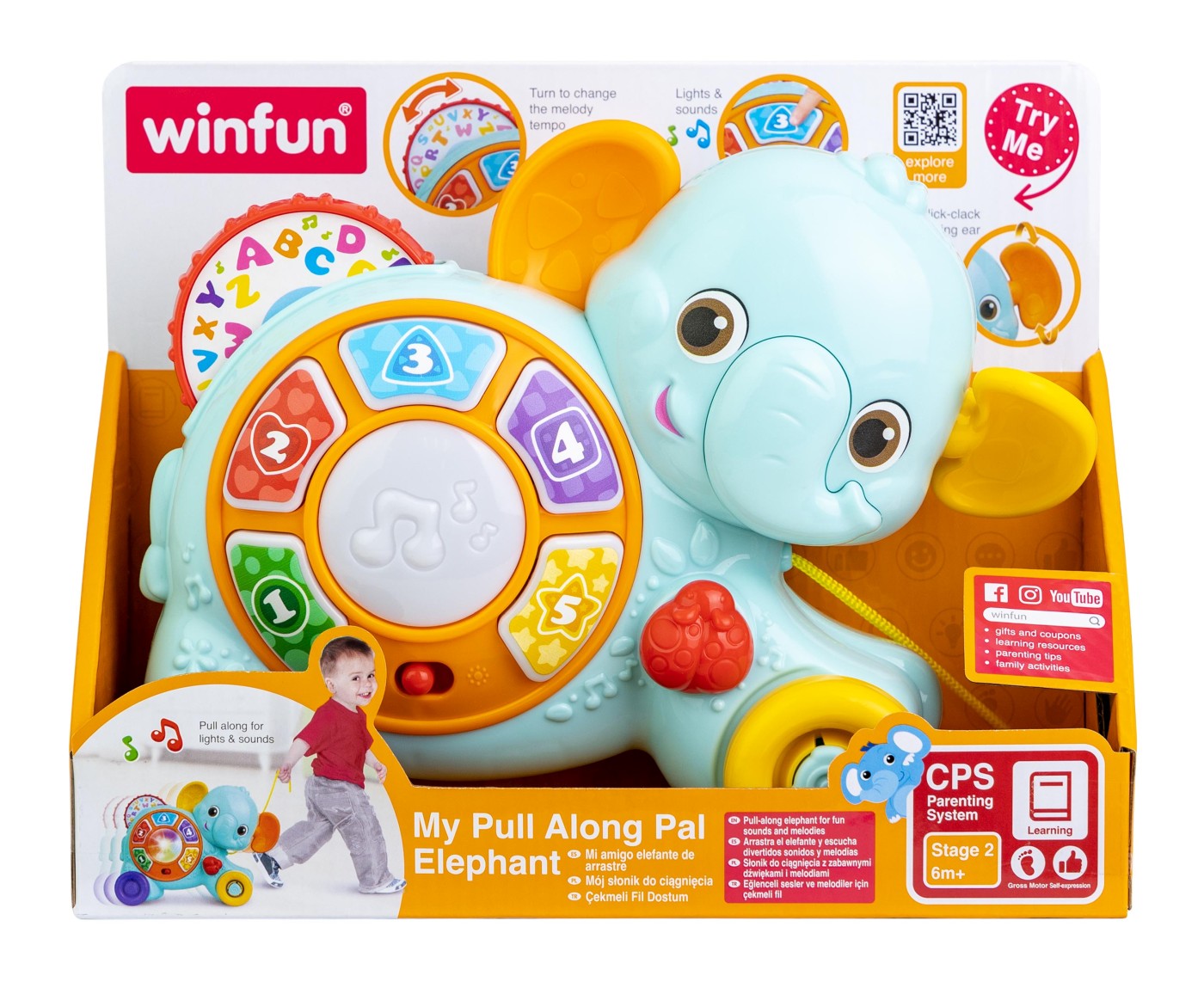 WINFUN JUCARIE DE TRAS ELEFANT CU SUNETE SI LUMINI - Imagine 1