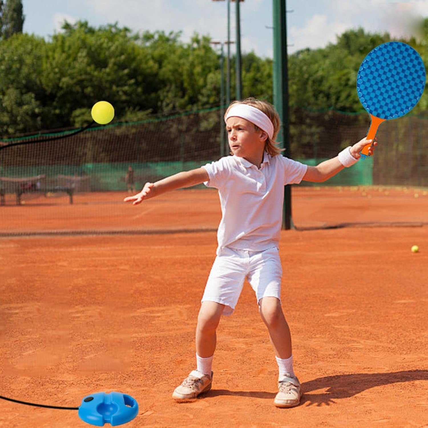 Set Badminton Copii Flippy, 2 Palete și Mingi, Albastru - Albastru Portocaliu (1) [ps:e55920d2-02c1-4422-ab05-7ed660b50ea9]