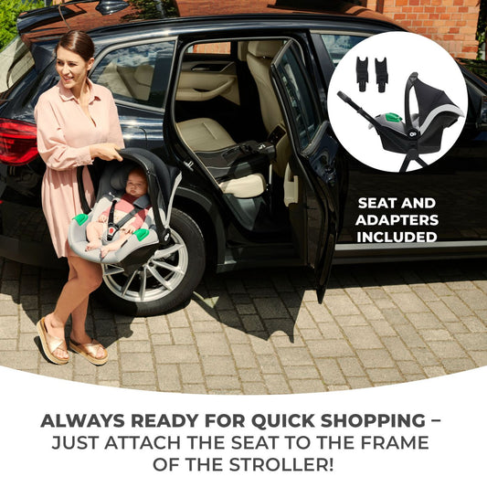 CARUCIOR KINDERKRAFT NEWLY, 3 IN 1, LIGHT GREY - Imagine 1