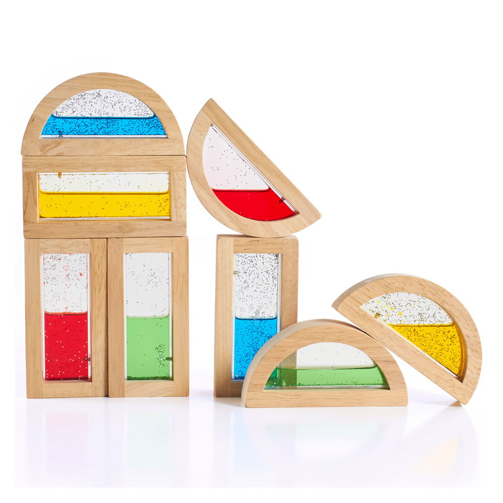 Rainbow Blocks Guidecraft - Blocuri Senzoriale cu Sclipici - Cu Lichid Colorat Si Sclipici Guidecraft (1) [ps:7467571c-c0f2-4068-b126-ad646b9bc174]