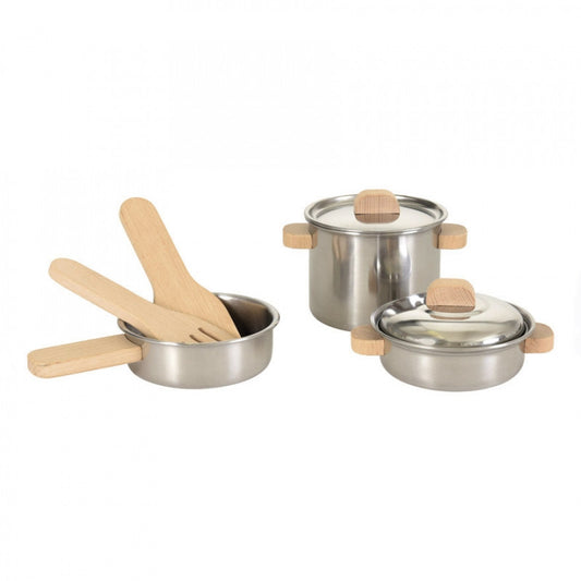 Jucarie Montessori Set de vase de inox cu manere din - Imagine 1 [ps:e861c9b5-ad80-45ec-a1bb-af9a0ea52c53]
