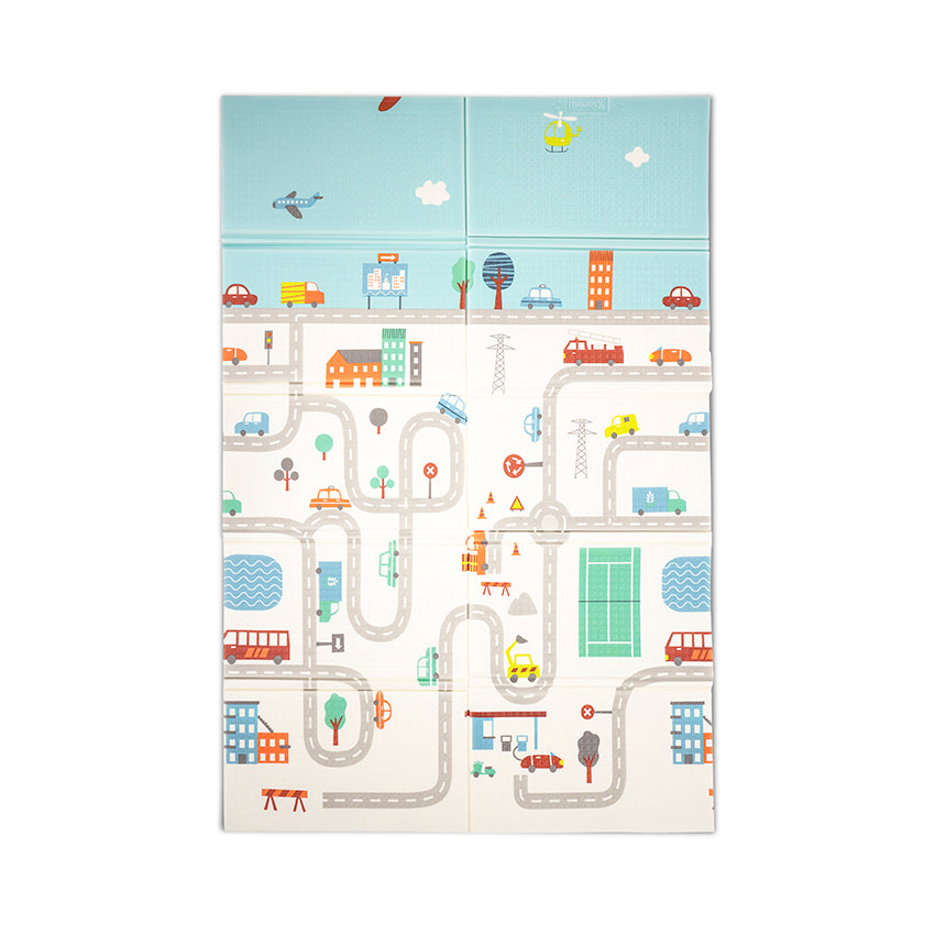 Covoras de joaca termic pentru copii, din spuma XPE, design cu doua fete, pliabil, 120 x 180 cm [ps:4b676859-6edc-41c8-93a9-078cfd8fb382]