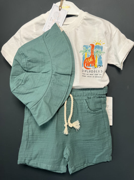 Set vară băieți Trolly Kids: tricou dinozaur, pantaloni - 3 ANI (1) [ps:9b816694-96fe-478b-a132-52f625f5cbb2]