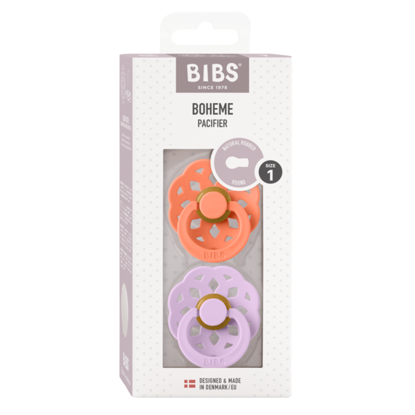 Set 2 Suzete BIBS Boheme Latex, Tetină Rotundă, 0 luni - Papaya/Violet Sky (1) [ps:b9b0eda7-1d7c-4171-9532-c259398a5fb1]