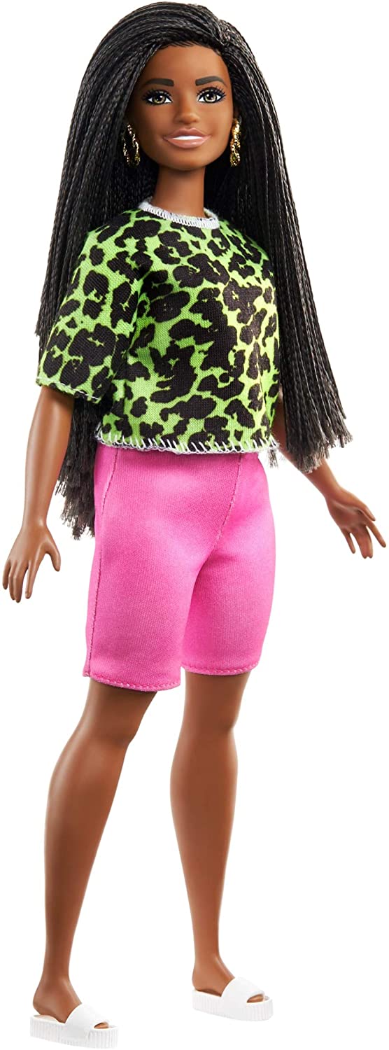 PAPUSA BARBIE FASHIONISTA CU PARUL BRUNET IMPLETIT IN CODITE [ps:01eca020-d188-4332-96d7-fc3011c80b42]