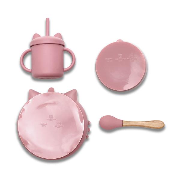 Set Hranire Lorelli Silicon, 4 Piese, Fresh Green, 6 luni+ - Pink (1) [ps:be60af6a-c64d-4a24-899e-b4b9225d4331]