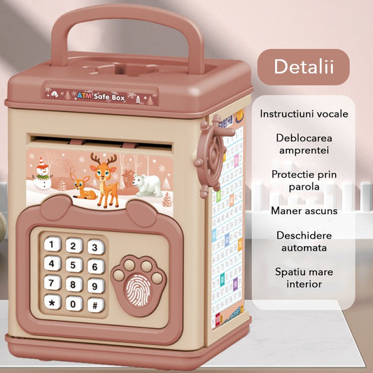 Pușculiță Electronică SMART BOX Flippy cu Amprentă, Roz - Roz (1) [ps:1e250cd3-8485-4c63-b147-54d013d1808c]