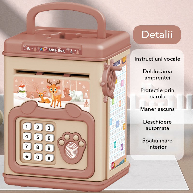 Pușculiță Electronică SMART BOX Flippy cu Amprentă, Roz - Roz (1) [ps:1e250cd3-8485-4c63-b147-54d013d1808c]