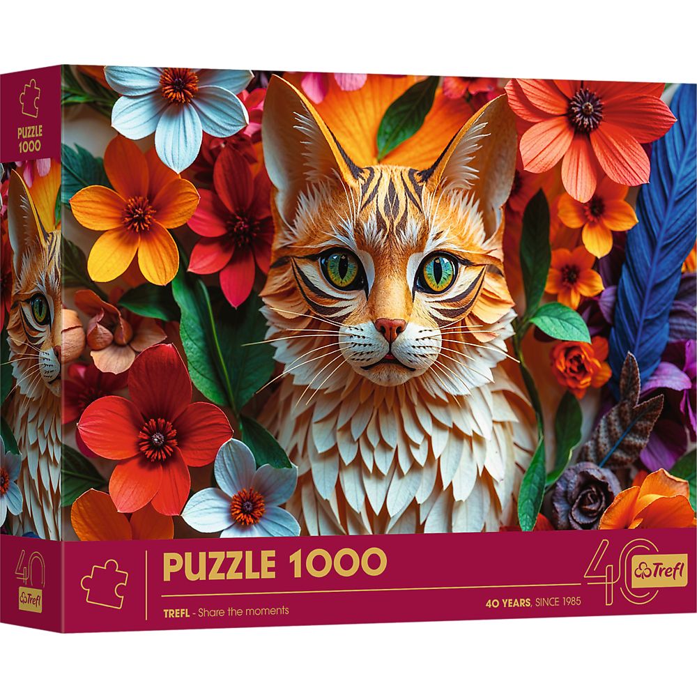 PUZZLE TREFL 1000 EDITIA ANIVERSARA 40 DE ANI 3D PISICA - Imagine 1 [ps:79e239e5-e0c2-4767-a0fb-3b776776b5c1]