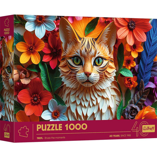 PUZZLE TREFL 1000 EDITIA ANIVERSARA 40 DE ANI 3D PISICA - Imagine 1 [ps:79e239e5-e0c2-4767-a0fb-3b776776b5c1]