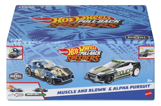 HOT WHEELS SET 2 MASINUTE METALICE PULL BACK MUSCLE AND - Imagine 1 [ps:02229f60-5dc3-4a88-96fa-594b9bad549b]